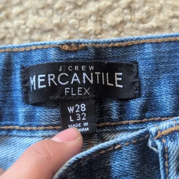 J.Crew Mechantile Straight Leg Denim Jeans size 28 W 32 L - Picture 2 of 7
